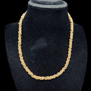 Avon Gold Tone Mesh Twisted With Balls Necklace (4990)